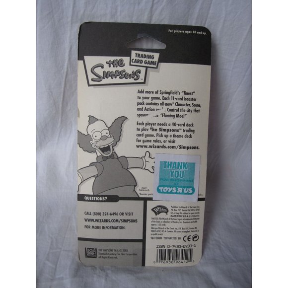 NEW The Simpsons Trading Card Game Booster Pack of 11 cards Itchy and Scratchy - Picture 2 of 2